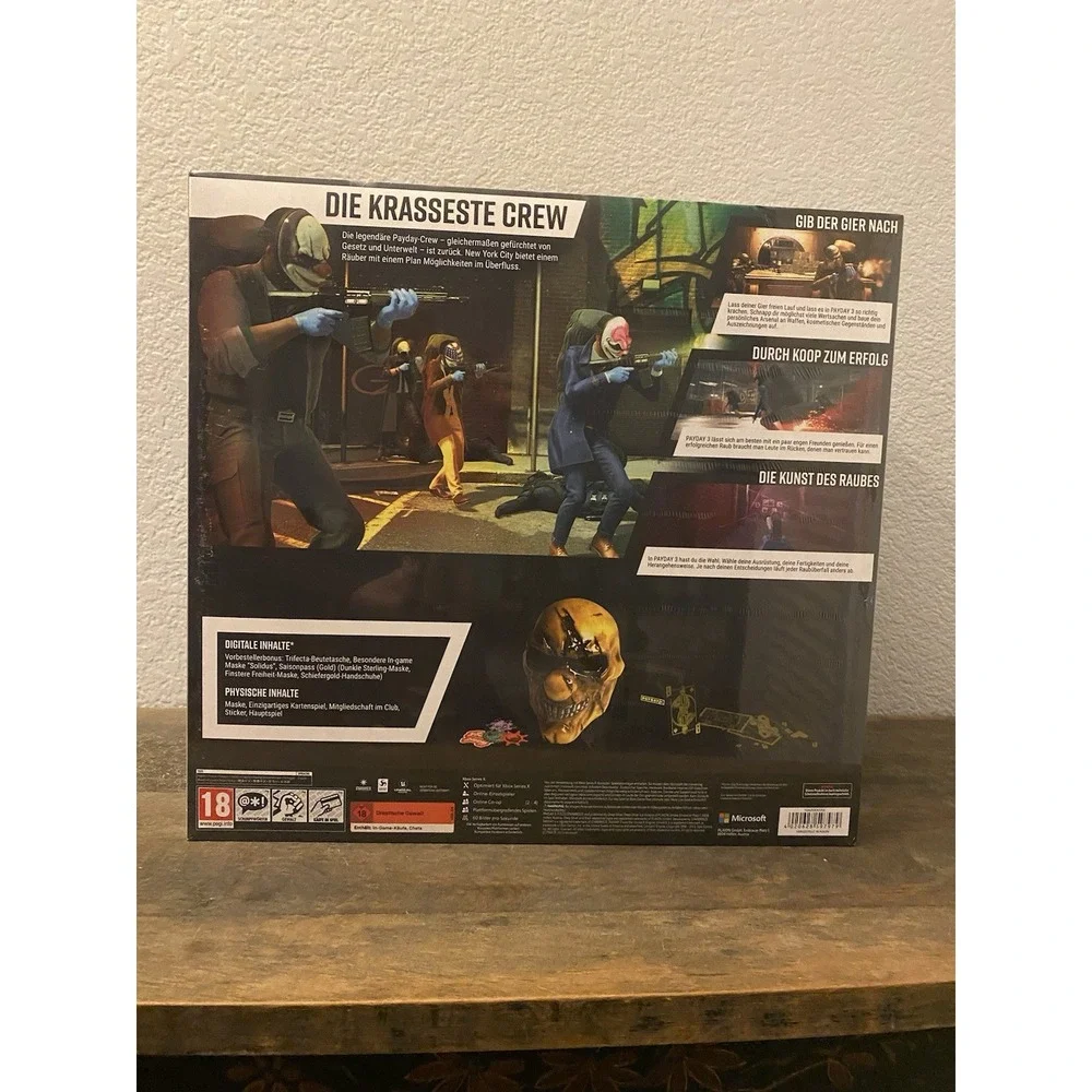 Pay Day 3 Collector's Edition  Xbox‎ Series X New Still Sealed Rare Gold Mask